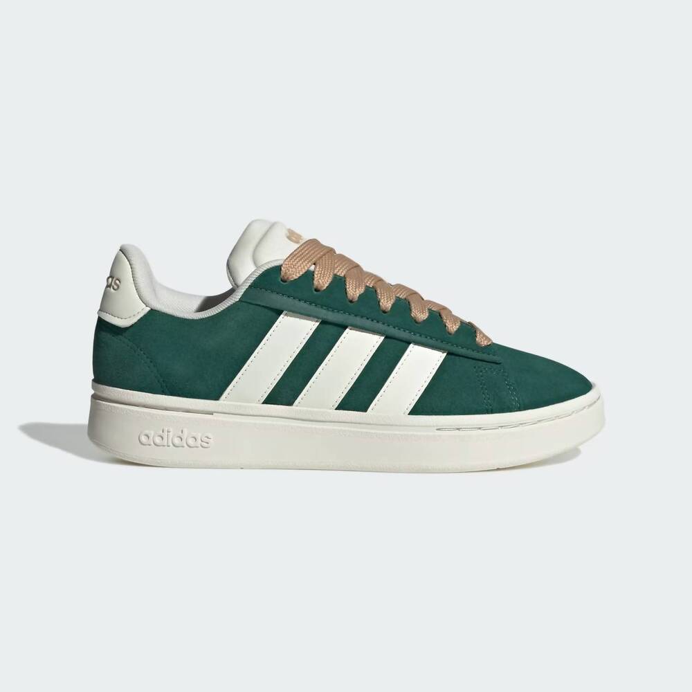 NEW ADIDAS women's grand court alpha sneakers in collegiate green wonder quartz